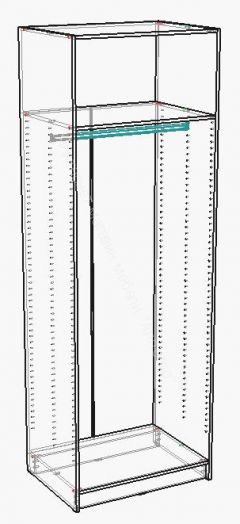 Шкаф 2-х дверный с зеркалом ВЕНЕЦИЯ Дуб серый Крафт/Серый графит