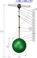 Качели-шар высота 225 см с креплением на трубу