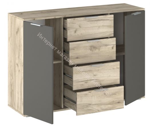 Спальня К-1 ВЕНЕЦИЯ Дуб серый Крафт/Серый графит