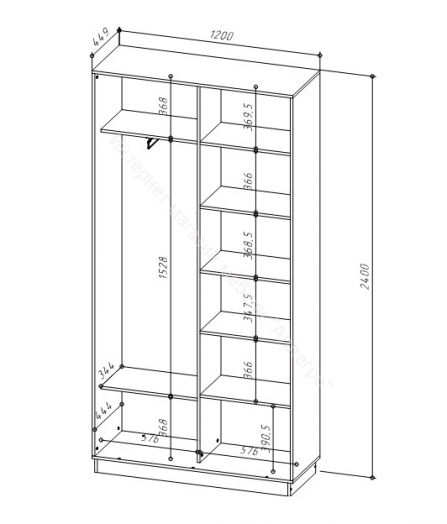 Шкаф-купе 2-х дверный FIX 03.8.8 Белый