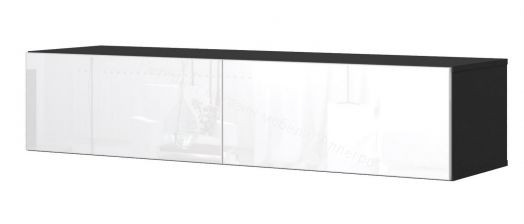 Тумба ТВ 140 SOMERO Чёрный/Белый глянец