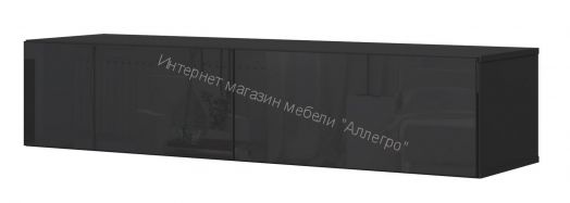 Тумба ТВ 140 SOMERO Чёрный/Чёрный глянец