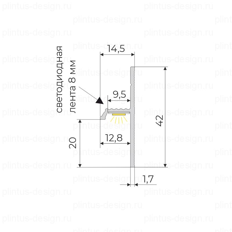 Теневой плинтус Фесо 20 мм RAL
