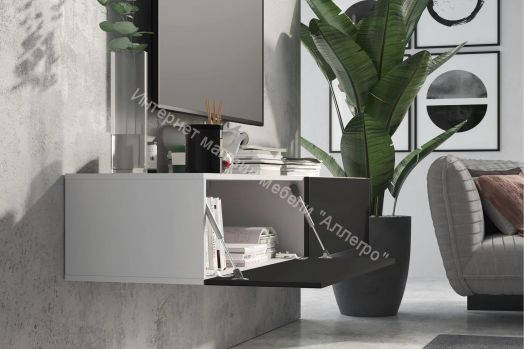 Тумба ТВ 140 SOMERO Белый/Чёрный