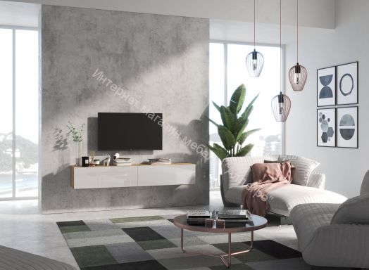 Тумба ТВ 180 SOMERO Дуб Вотан/Белый глянец