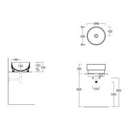 Круглая накладная или встраиваемая раковина SIMAS Po mo PO01 37x37 схема 5