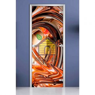 Стеклянная межкомнатная дверь с фотопечатью DW «Abstraction-14»