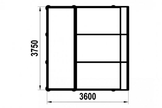 Элемент для скейт площадки Quarter pipe-3-1250