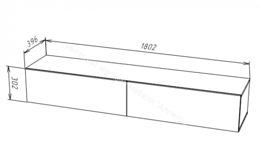 Тумба ТВ 180 SOMERO Белый/Чёрный