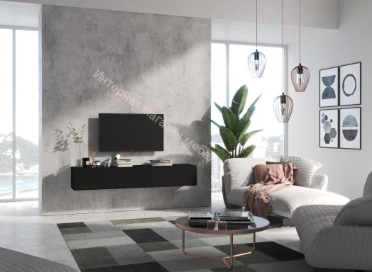 Тумба ТВ 180 SOMERO Белый/Чёрный