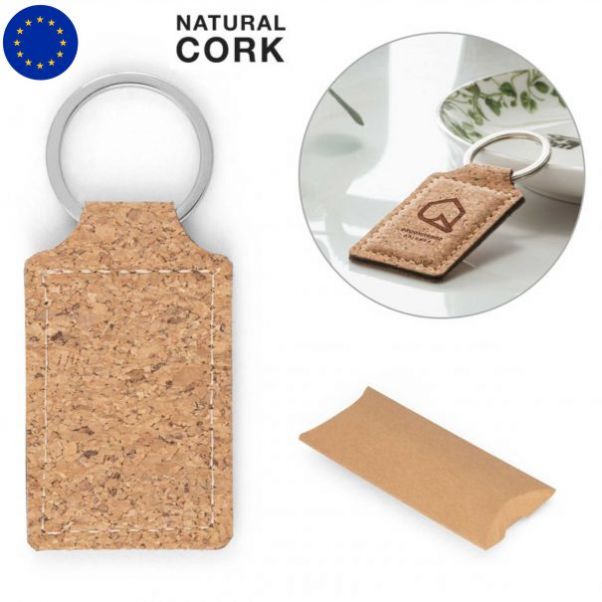 Брелок Cork Timber прямоугольный