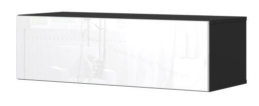 Тумба ТВ 120 SOMERO Чёрный/Белый глянец