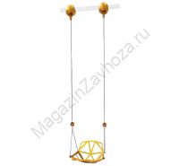 Качели одиночные на тросовой системе с креплением на трубу