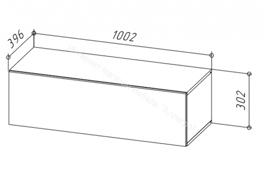 Тумба ТВ 100 SOMERO Дуб Вотан/Чёрный глянец