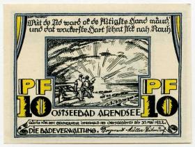 Германия. Нотгельд г. Арендзее 10 пфеннигов 1922