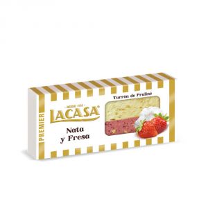 Нуга клубника со сливками Lacasa Trurron de Nata y Fresa 250 г - Испания