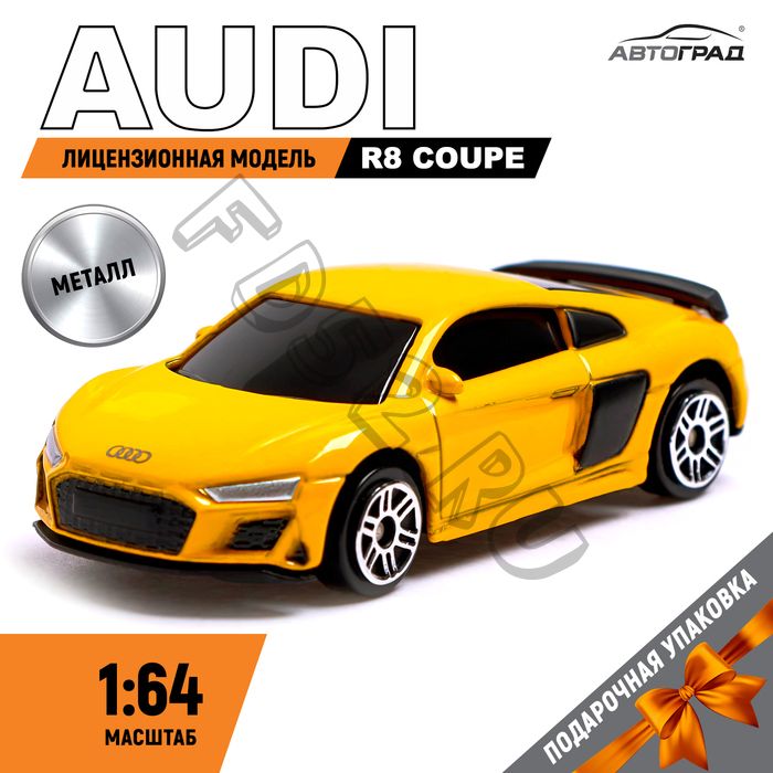 Машина металлическая AUDI R8 COUPE, 1:64, цвет жёлтый