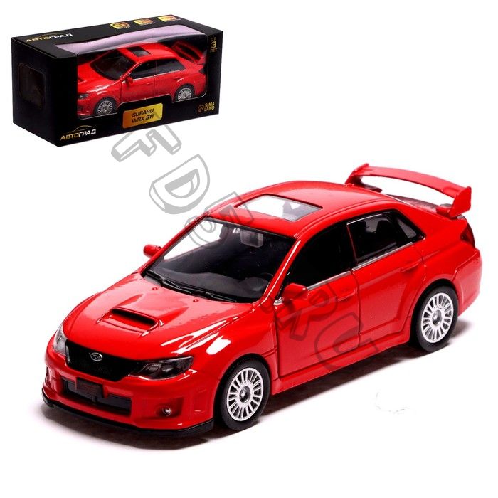 Машина металлическая SUBARU WRX STI, 1:32, инерция, открываются двери, цвет красный