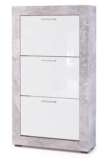 Тумба для обуви О-3 с 3-я секциями МОНТАНА Аtelier/Белый глянец