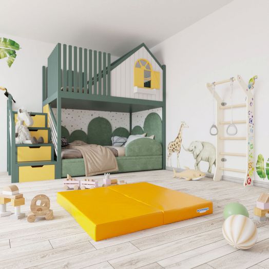 Мат (мягкий щит)  1000*1000*100, в 2 сложения (бежевый)