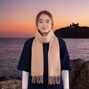 шарф шотландский теплый  100% шерсть , расцветка Солодовый Malt Plain Coloured Lambswool Scarf