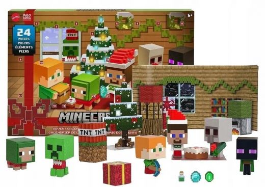 Фигурки Mattel Minecraft - Адвент-календарь с фигурками Майнкрафт 24 сюрприза HND33