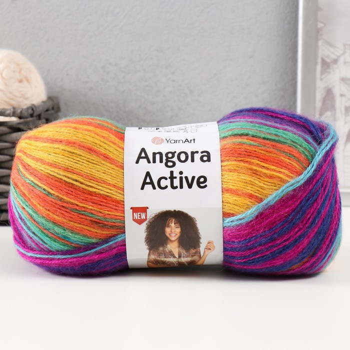 Пряжа "Angora Active" 20% шерсть, 80% акрил  500м/100гр (850 радуга)