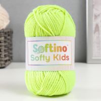 Пряжа 100% акрил "Softy Kids" 90м ±5м 50 гр цвет 39 жёлтый неон