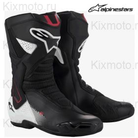 Мотоботы Alpinestars SMX-6 V3, чёрно-бело-красные