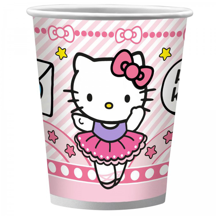 Набор бумажных стаканов «Hello Kitty», 250 мл, набор 6 шт.