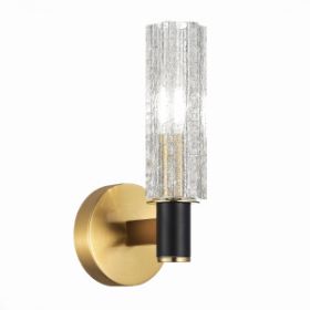 Бра ST-Luce SL1238.301.01 Латунь/Кракелированное стекло E14 1*40W / СТ Люче.