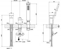 Gessi Eleganza смеситель для ванны/душа 46043 схема 3