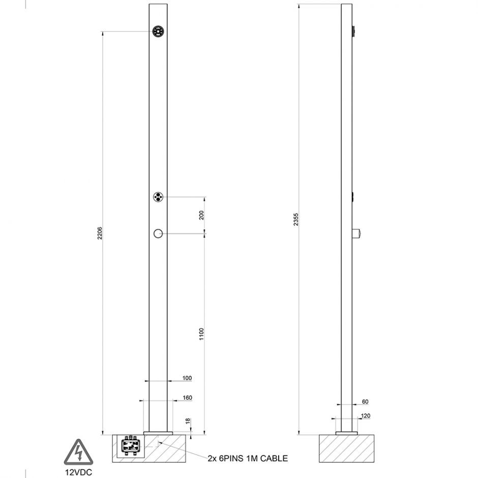 Душевая стойка  уличная с хромотерапией Gessi Outdoor L 63231 ФОТО