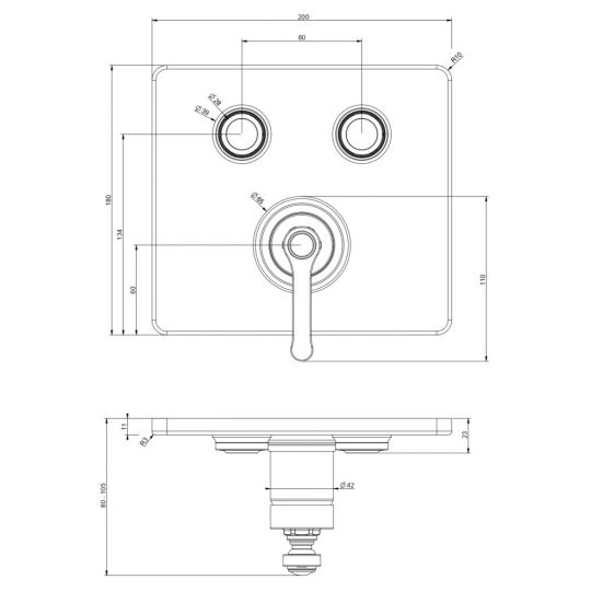 Настенный термостатический смеситель Gessi Hi-Fi Eclectic 65242 схема 2