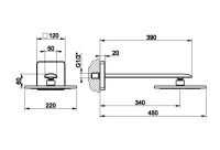 Прямоугольный верхний душ на кронштейне Gessi iSpa 41248 34х22 схема 2