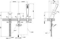 Смеситель Gessi Cono для ванны/душа 45043 схема 3