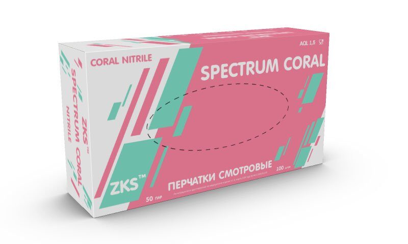 Перчатки ZKS™ нитриловые "Spectrum Coral" коралловые (50/500)