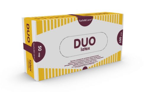 Перчатки Safe&Care латексные неопудренные "DUO" (двукратного хлорирования) (50/500)