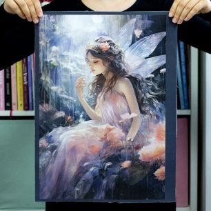 Саржа - Ткань купон "Акварельные феи "- 35*50 см. limit