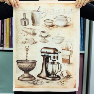 Саржа - Ткань купон "Сладкая симфония"- 35*50 см. limit