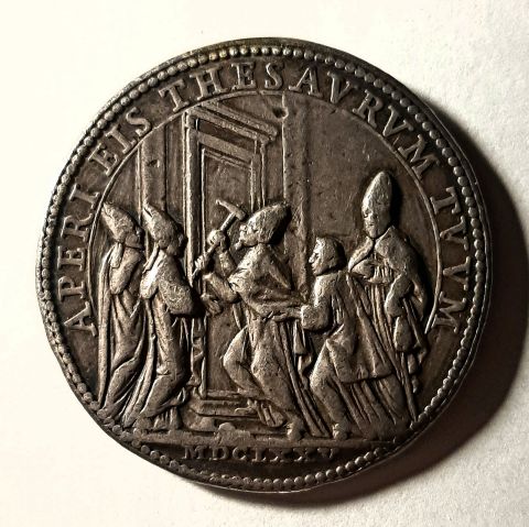 1 пиастр 1675 Ватикан RARE Медаль AUNC-XF