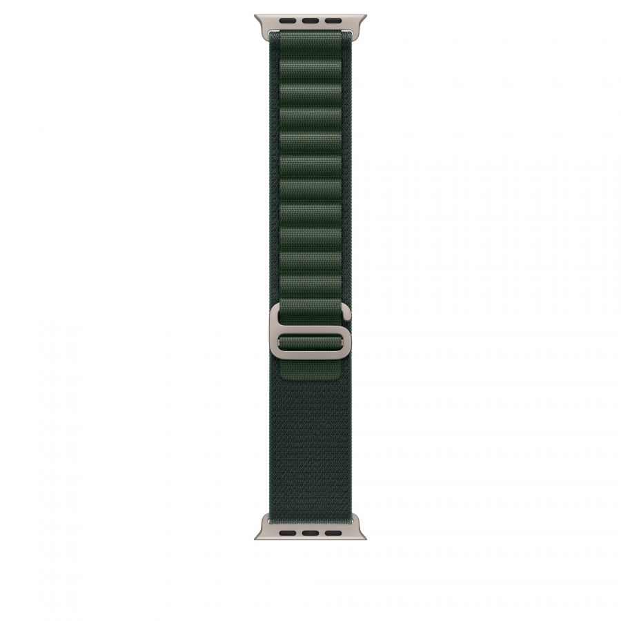 Ремешок Apple Watch Ulta 49mm Dark Green Trail Loop - Natural Titanium Finish - M оригинал