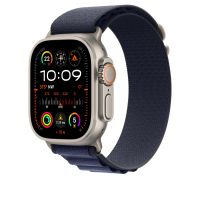 Ремешок Apple Watch Ulta 49mm Navy Alpine Loop - Natural Titanium Finish