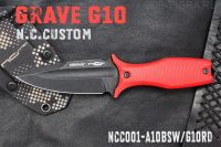 Нож GRAVE  black s/w, G10 red