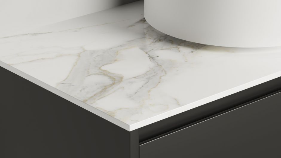 Изображение Столешница для умывальника из керамогранита Salini Calacata Michelangelo от 80 до 200 см