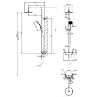 Душевая система с верхним душем Gessi Emporio shower 35181 схема 4