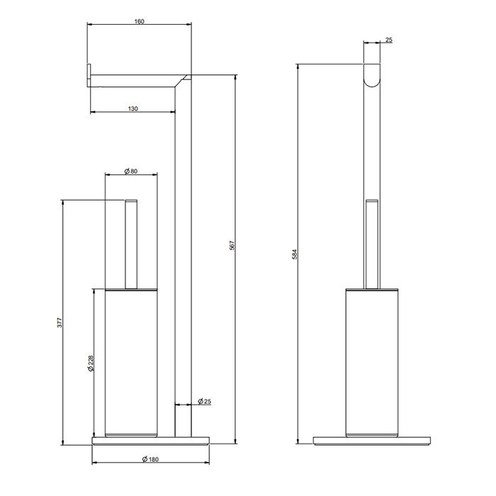 Стойка с держателем для туалетной бумаги и ёршиком Gessi Emporio accessories 38942 ФОТО