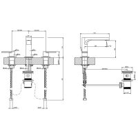 Смеситель для раковины Gessi Emporio Via manzoni на 3 отверстия 38612 схема 4