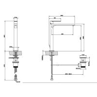 Высокий смеситель для раковины Gessi Emporio Via manzoni с 1 отверстием 38603 схема 4