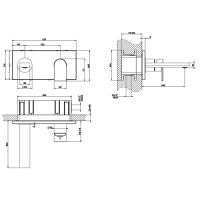 Встраиваемый смеситель для раковины Gessi Emporio Via manzoni с изливом 14,8 см 44893 схема 4